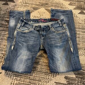 Rock & Roll Cowgirl Distressed Blue Jeans